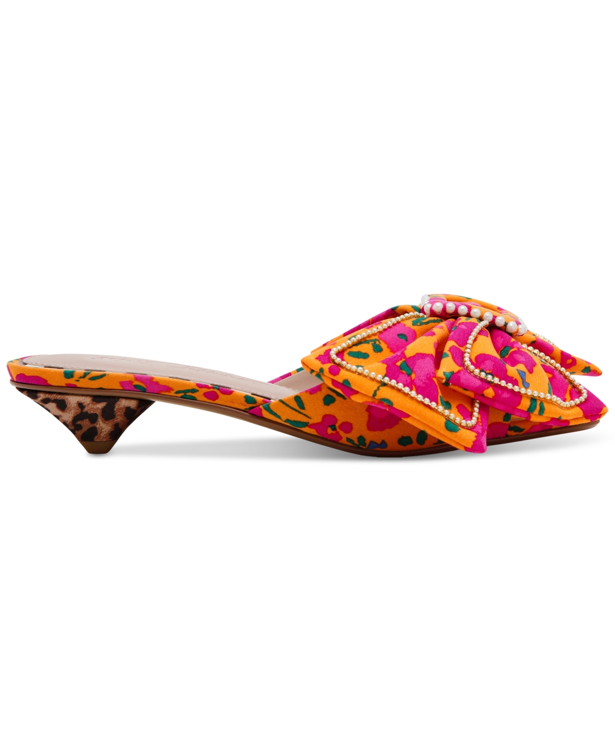 Betsey Johnson Women's Aylah Bow Kitten-heel Sandals In Orange Floral