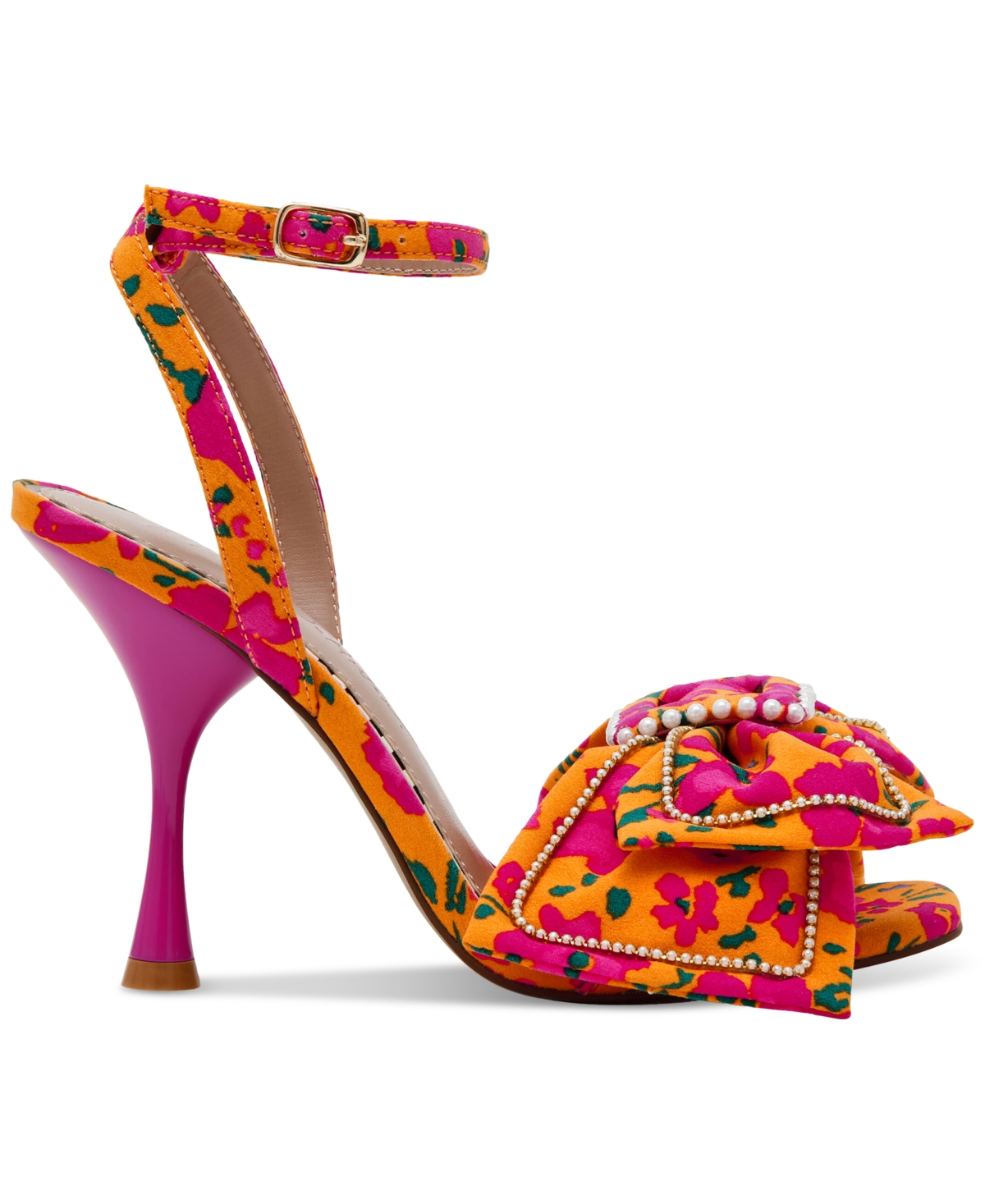 BETSEY JOHNSON WOMEN'S DENLY BOW TWO-PIECE STILETTO DRESS SANDALS 