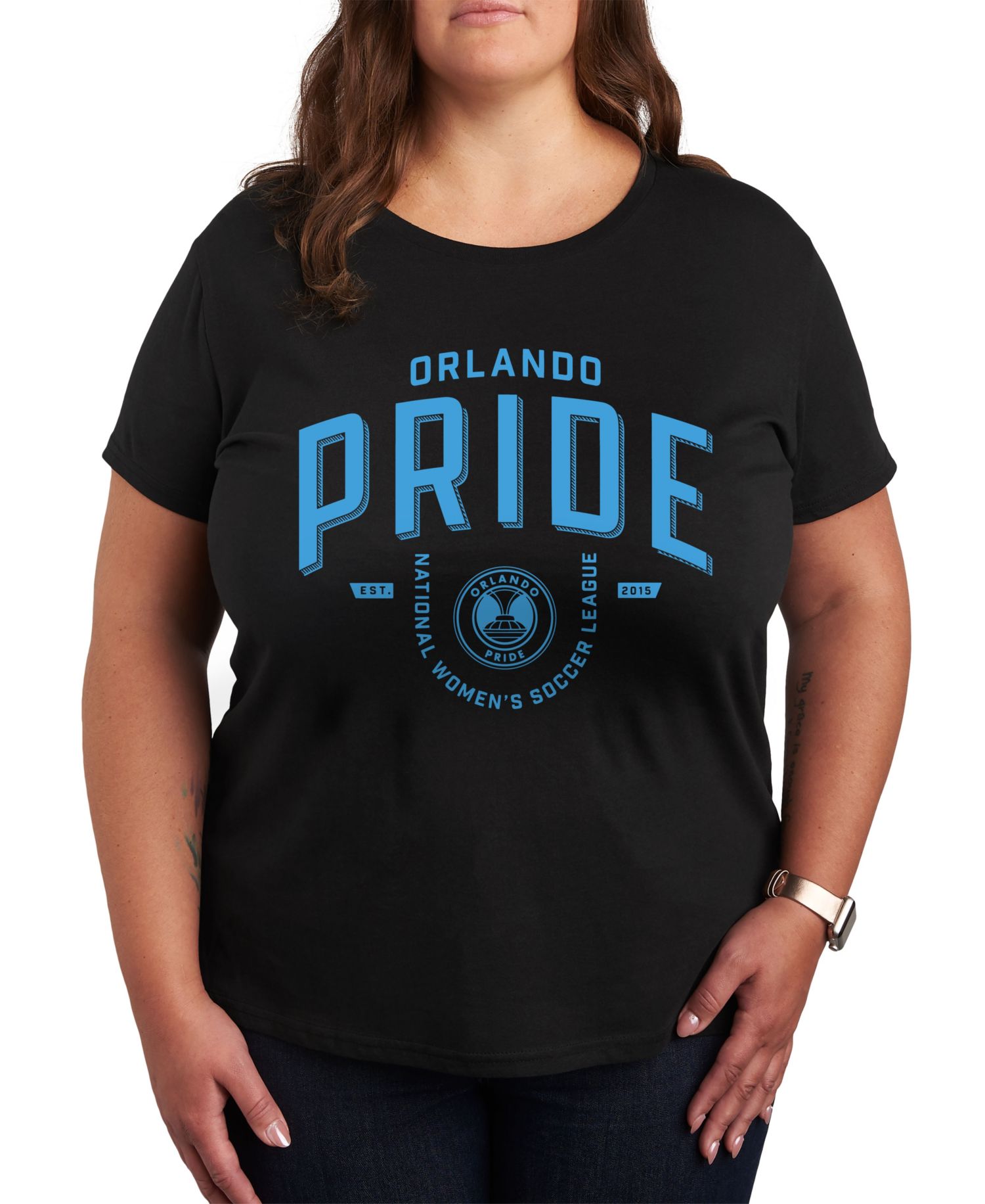 Plus Size Trendy Orlando Pride Graphic Crew Neck T-Shirt