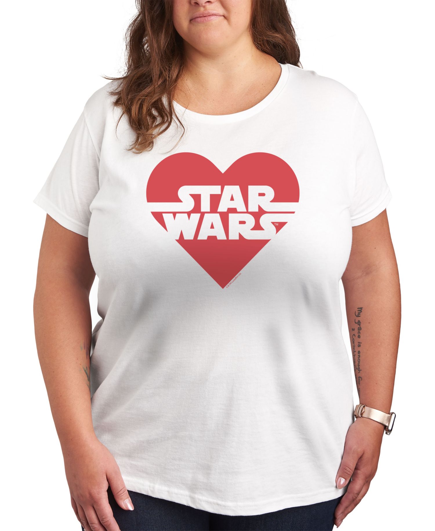 Plus Size Star Wars Valentine's Day Heart Graphic Crewneck T-Shirt