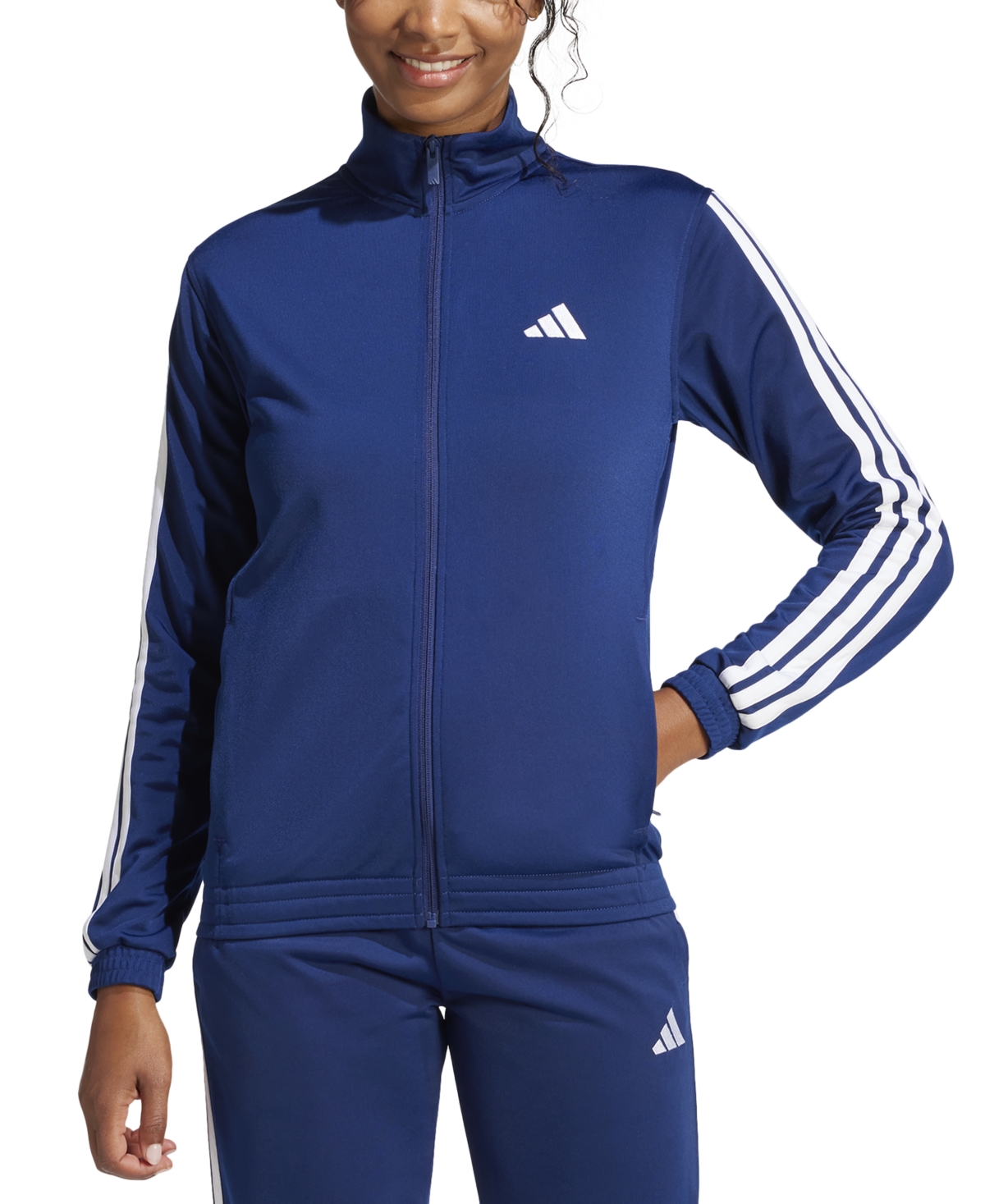 Adidas Originals Women's Tricot 3-stripes Track Jacket In Dark Blue,white