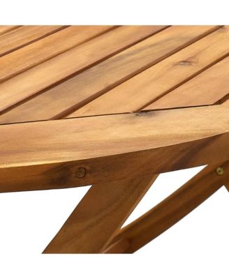 Folding Patio Table 63"x33.5"x29.5" Solid Wood Acacia