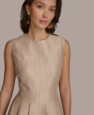 Donna Karan New York Women's Jewel-Nevk Sleeveless A-Line Dress - Macy's