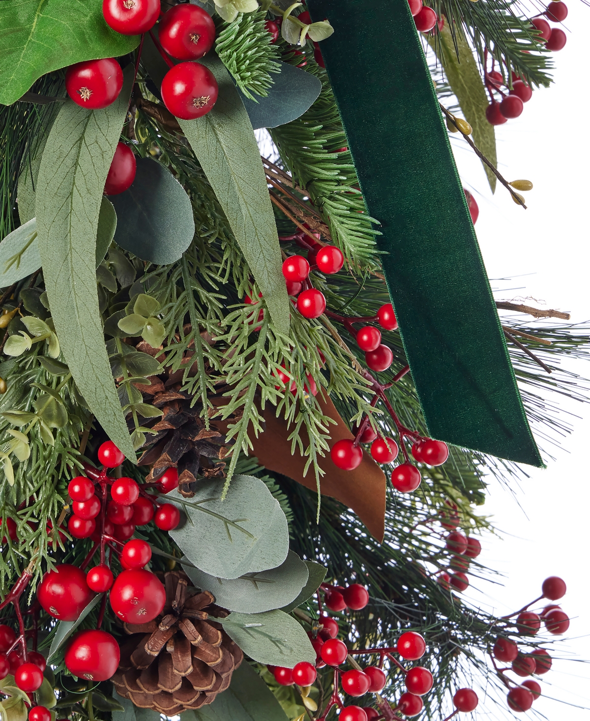 Seasonal 30" Pre-Lit Magnolia Leaf, Eucalyptus and Berry Swag