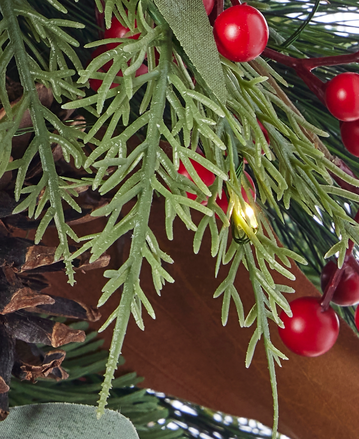 Seasonal 30" Pre-Lit Magnolia Leaf, Eucalyptus and Berry Swag