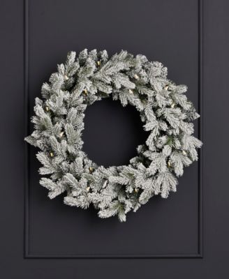 24" Shadow Woods Flocked Spruce Wreath