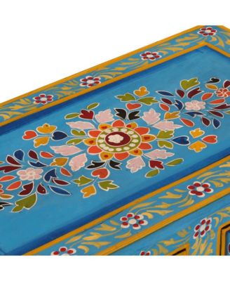 Sideboard Turquoise 21.7"x11.8"x29.9" Solid Wood Mango