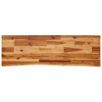 Console Table Natural Wood and Black Solid Acacia Wood