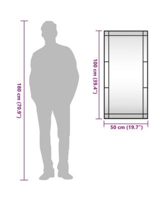 Wall Mirror Black 19.7"x39.4" Rectangle Iron