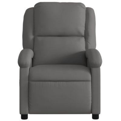 Large Massage Recliner Chair with Real Leather Upholstery, Adjustable Footrest, and Metal-Plywood Frame