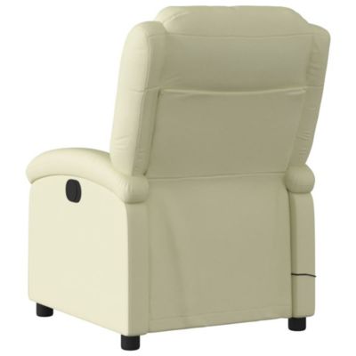 1 PC Cream Real Leather Massage Recliner Chair