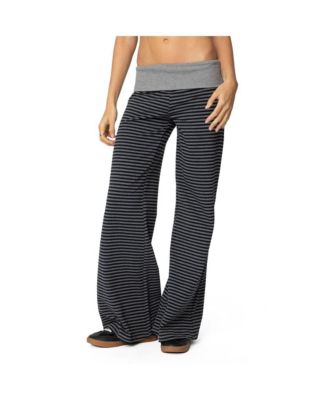 Edikted Womens Meggy Striped Fold Over Pants - Macy's