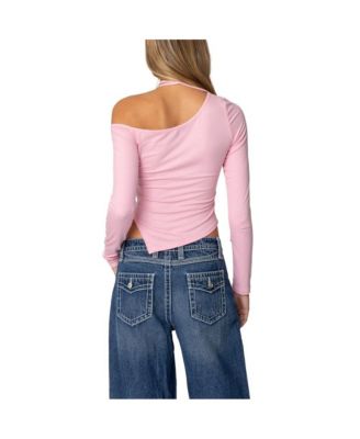 Womens Asymmetric Two Piece Choker Top