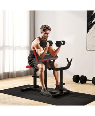 Preacher Curl Bench, Adjustable Preacher Bench for Home Gym,