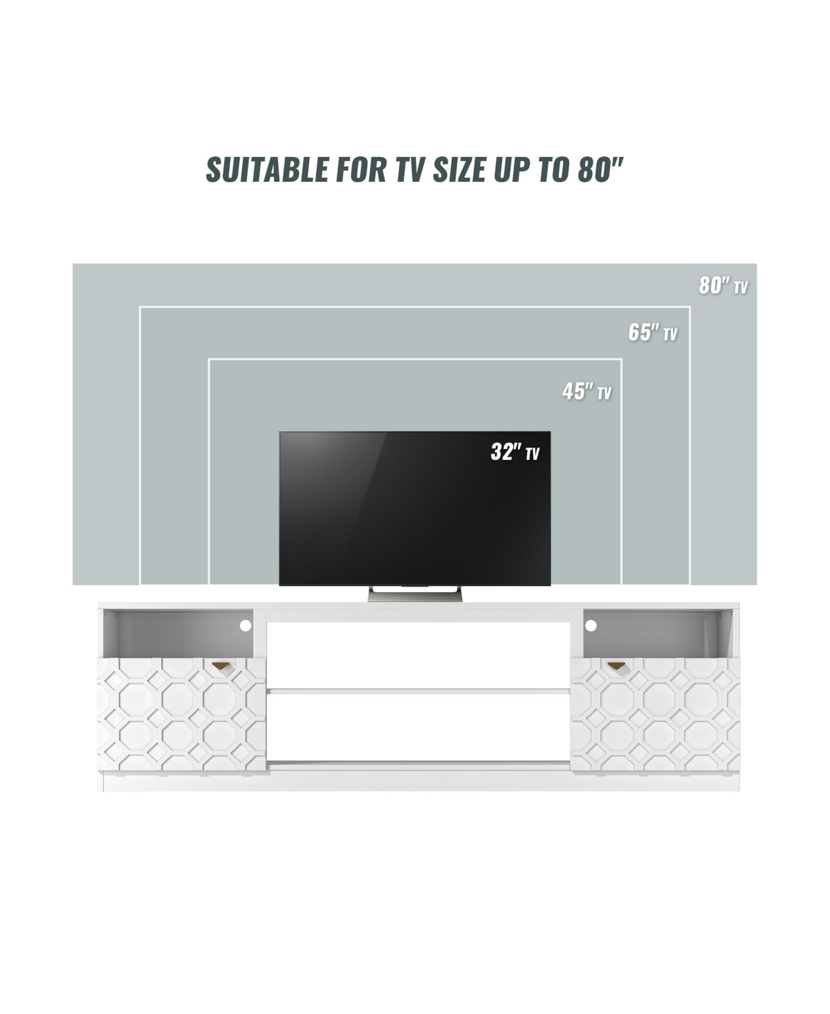 Boyel Living Elegant Multifunctional Tv Stand with Ample Storage and Stylish Design