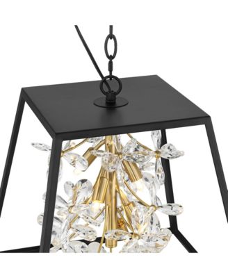 Carrine 15 3/4" Modern Pendant Chandelier Ceiling Light Fixture Dining Room Over Table 5-Light LED Black Gold Finish