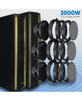 PS65ACT w/ Mic Input, Party Lights, FM Radio, Tripod & Remote Portable Bluetooth PA Speaker System