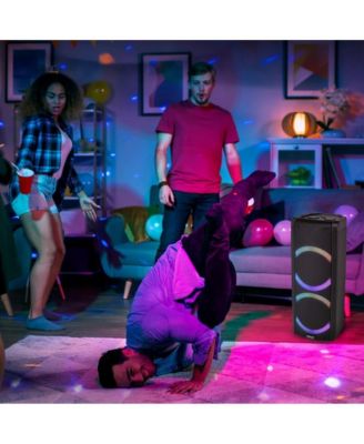 Dual 6.5" Multi-Purpose Wireless PA Speaker System with Bluetooth, Party Lights & Rechargeable Battery