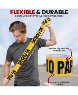 No Parking Barricade Tape, Set of 8 Rolls, 656' Length, Waterproof, UV-Resistant, Tear-Resistant