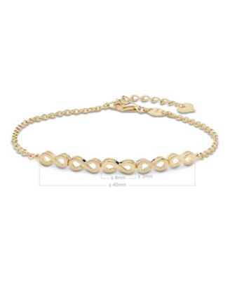 Infinity Chain Bracelet in 14K Gold, 6.5 in adj to 7.5 in, approx. 2.4 grams