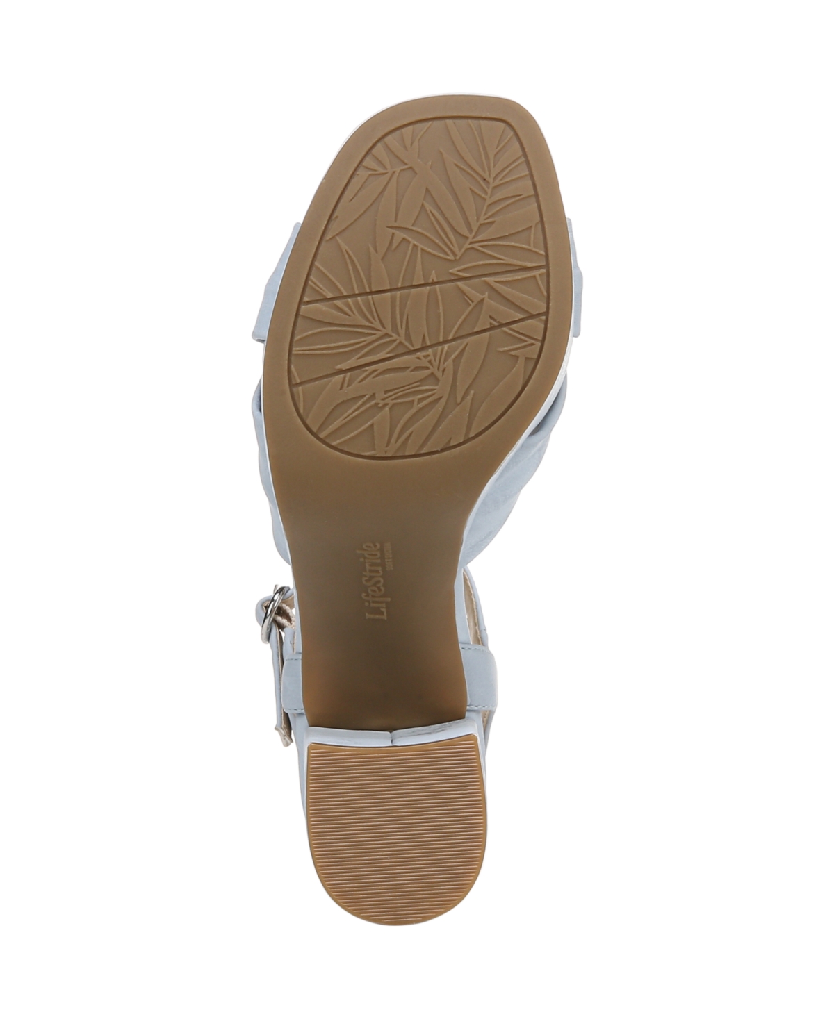 Shop Lifestride Women's August Square Open Toe Platform Sandals In Blue Faux Leather