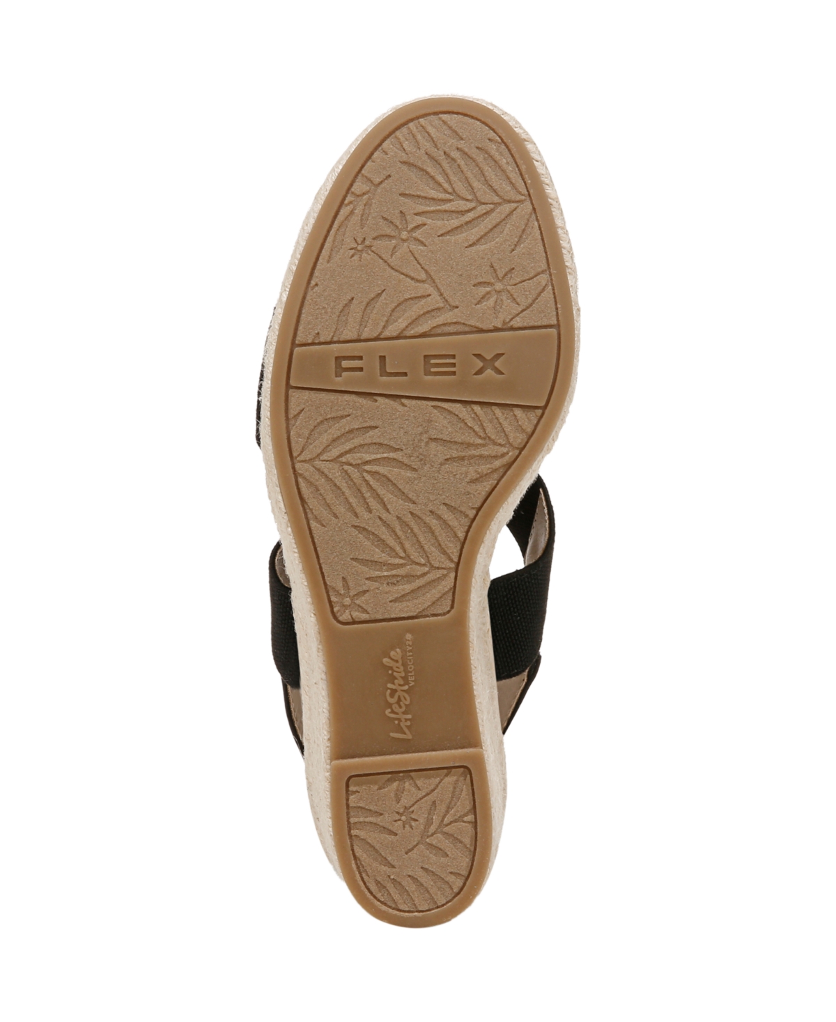 Bzees Women's Tallulah Espadrille Wedge Sandals In Black Fabric,faux Leather
