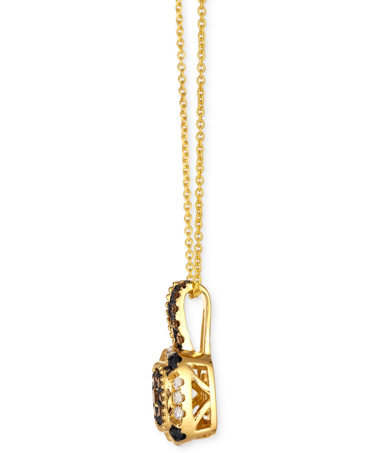 Le Vian Chocolate Diamond (1/4 Ct. T.w.), Nude Diamond (1/10 Ct. T.w.) & Blackberry Diamond (1/20 Ct. T.w.) In Yellow Gold