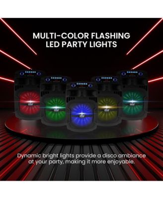 12 Bluetooth Portable PA Speaker with Wired Microphone, Party Lights, MP3/USB/FM Radio & Rechargeable Battery