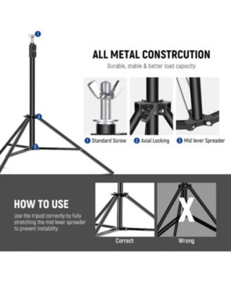 Photo Studio Backdrop Support System, 10ft/3m Wide 6.6ft/2m High Adjustable Background Stand with 4 Crossbars, 6 Backdrop Clamps, 2 Sandbags, and Carrying Bag for Portrait & Studio Photography