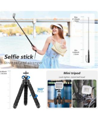 50 in 1 Action Camera Accessory Kit Compatible with GoPro Hero 12 11 10 9 DJI OSMO 4 3 2 Insta360 X3 X2 GO 3 SJCAM DBPOWER AKASO VicTsing APEMAN WiMiUS QUMOX Lightdow Campark Sony Sports DV