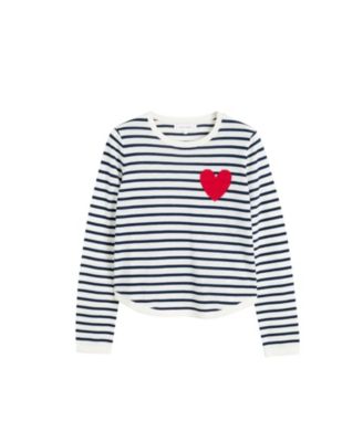 Women's Pure Merino Heart Breton Sweater