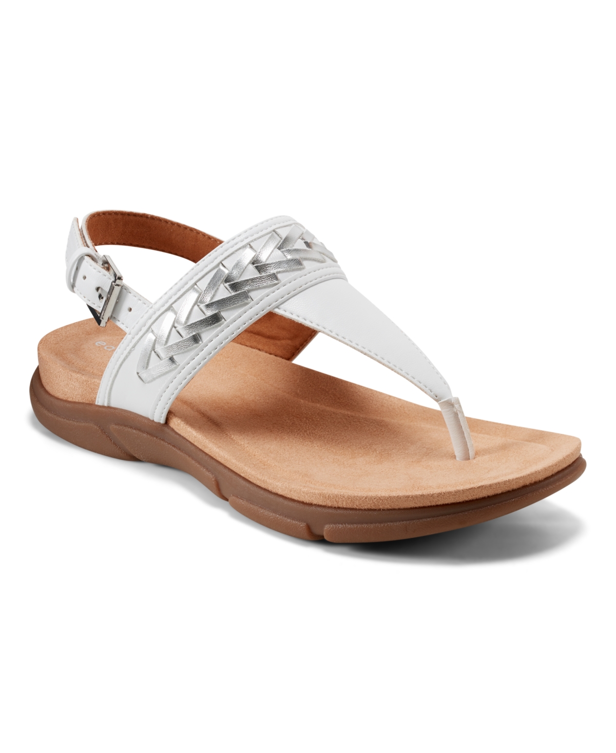Easy Spirit Monte Slingback Sandal In White,silver