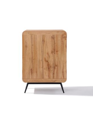 2-Door 1-Drawer with Soft Close Buffet Cabinet with Black Metal Legs