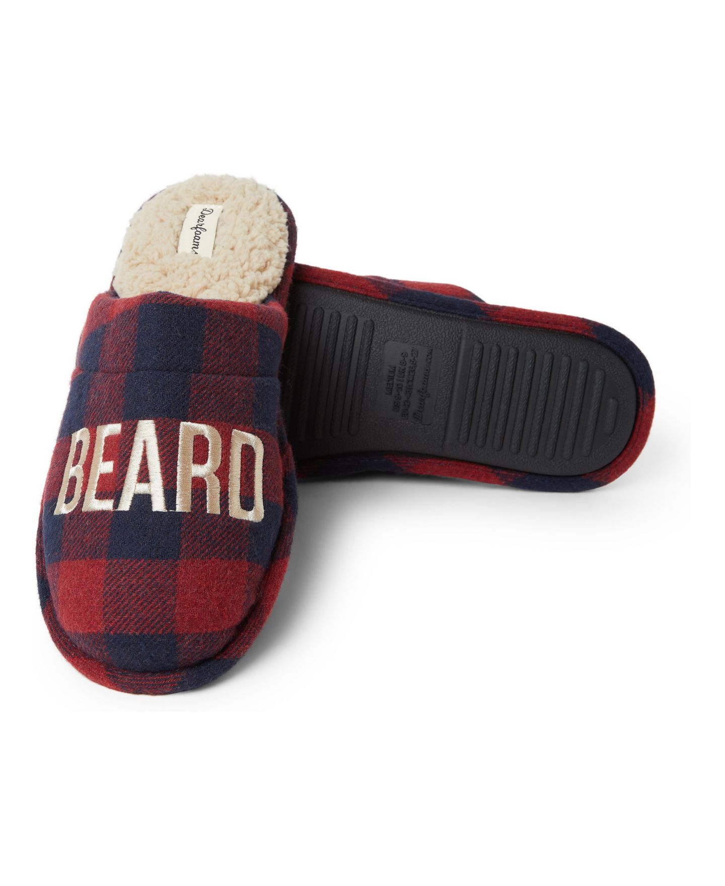 Мужские тапочки Dearfoams Tyler Novelty Holiday Christmas Scuff Slipper, цвет: Клетчатый — фото 2