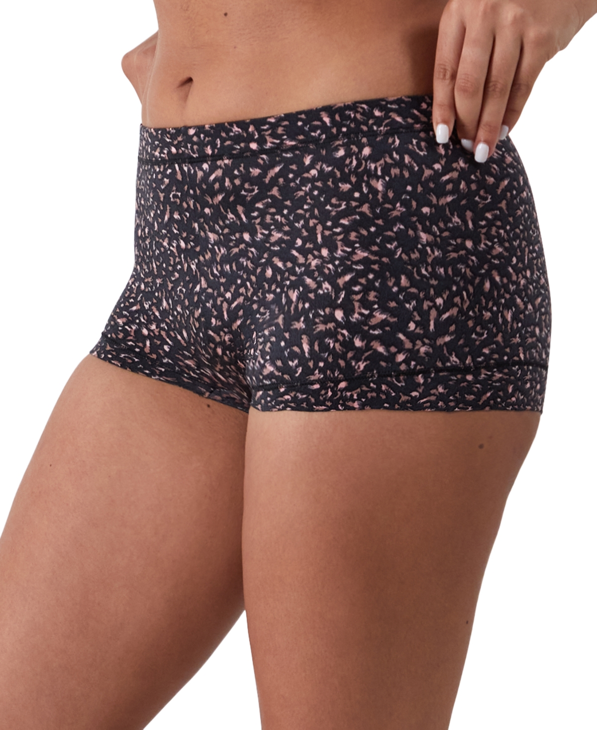 Maidenform Women's Dream Boyshort Underwear 40774 In Black Petal Print