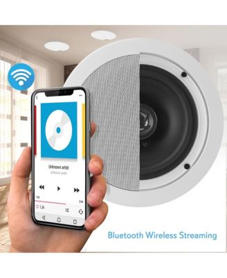 5.25" Bluetooth Ceiling / Wall Speaker Kit - 2-Way Flush Mount, Built-in Bluetooth, 150W Max Power (Red)
