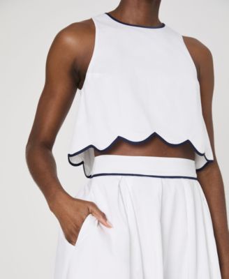 Women's Alexis Cotton Scallop Midi Skirt