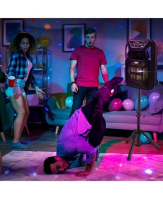 Bluetooth PA Speaker & Microphone System - Portable Karaoke Speaker with LED Lights, FM Radio & MP3/USB Support