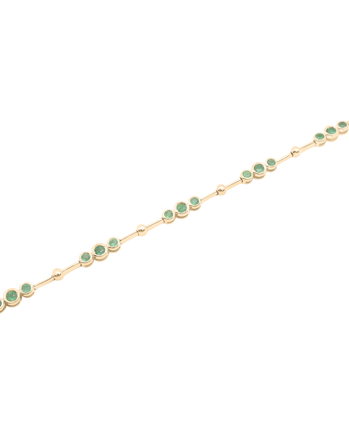 Macy's Emerald Bezel Circle Link Chain Bracelet (3/4 Ct. T.w.) In 14k Gold In Emerald