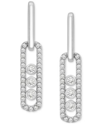2-Pc. Set Diamond Oval Pendant Necklace & Matching Drop Earrings (1/2 ct. t.w.) in Sterling Silver, Exclusively at Macy's