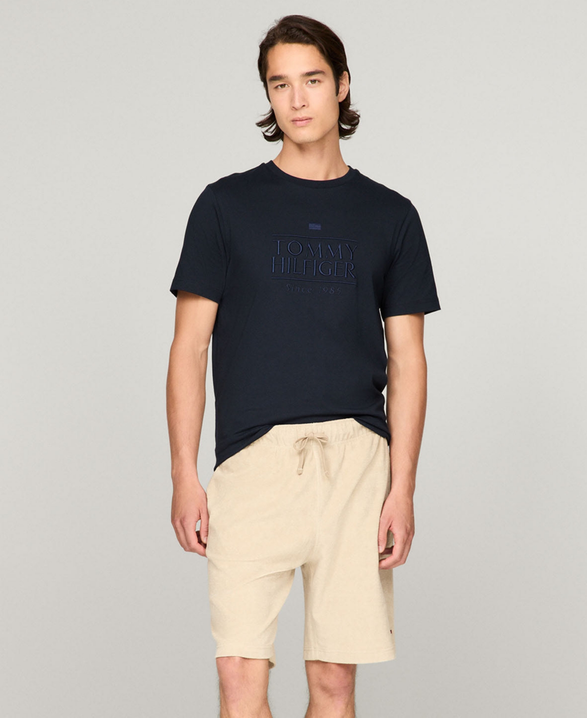 Tommy Hilfiger Men's Terry Drawstring Shorts In Ivory Petal 214 110