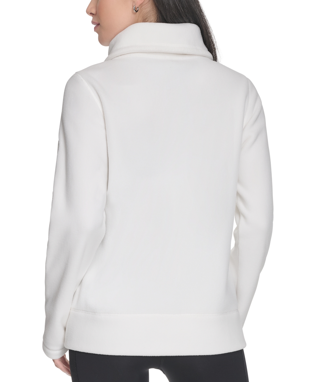 Calvin Klein Women's Active Tech Fleece Mock-neck Jacket In Cloud
