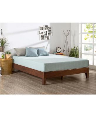Low Profile Solid Wood Platform Bed Frame – Minimalist Bed with Slatted Support, No Box Spring Needed