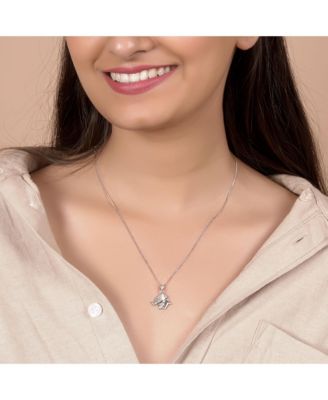 3D Geometric Origami Jewelry Animals Elephant Pendant Necklace .925 Sterling Silver