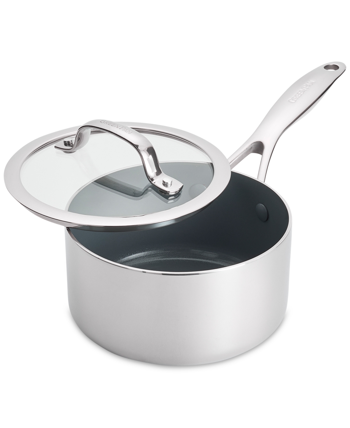 Greenpan Valencia Pro Stainless Steel 1.66-qt. Saucepan With Lid In Stainless Steel