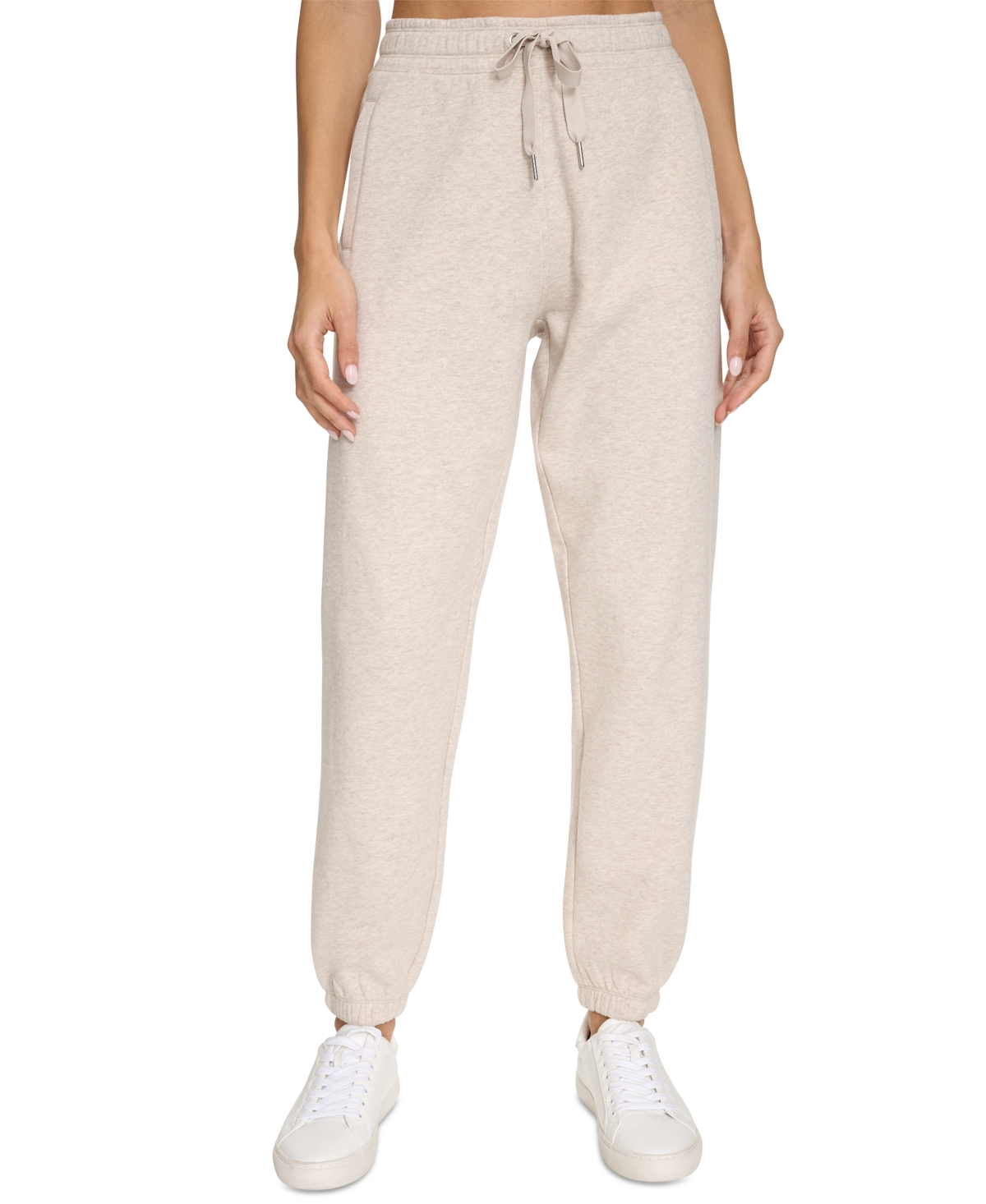 Calvin Klein Women's Fleece High-waist Relaxed Jogger Sweatpants In Cortado Heather