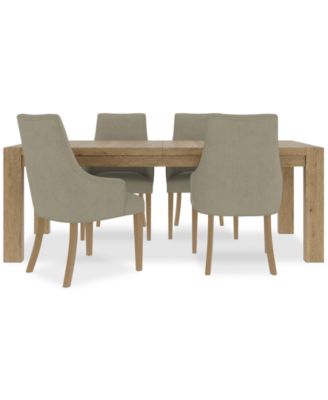 5pc Dining Set (Davie Rectangular Table & 4 Nelin Chairs)