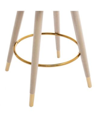 360° Swivel Tall Counter Height Stools Set of 2 with Solid Wood Legs for Kitchen Island -The Pop Home