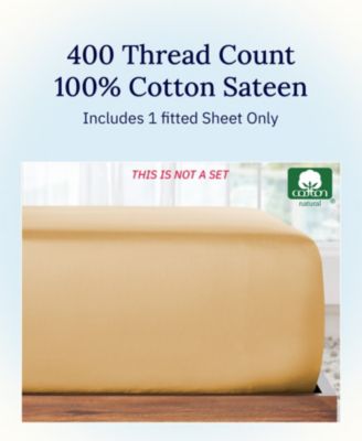 Soft 400 Thread Count Cotton Deep Pocket Fitted Sheet Only, Twin XL