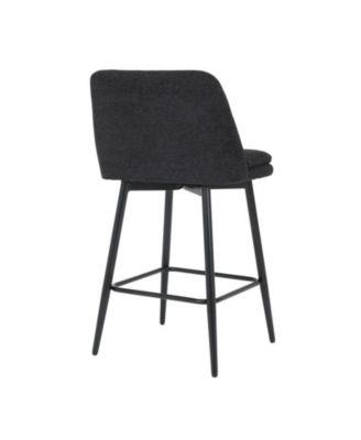  Set of 2  Upholstered, Metal Legs   25.6", 360° Swivel  Counter Height Stools